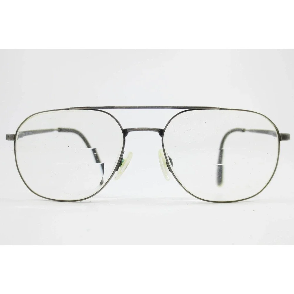 Aristar Aviator Eyeglass Frames Gunmetal Gray Double Bridge 145mm Color 054